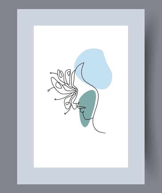 Printable wall art vector poste. hand drawn minimalism design for scandinavian interior