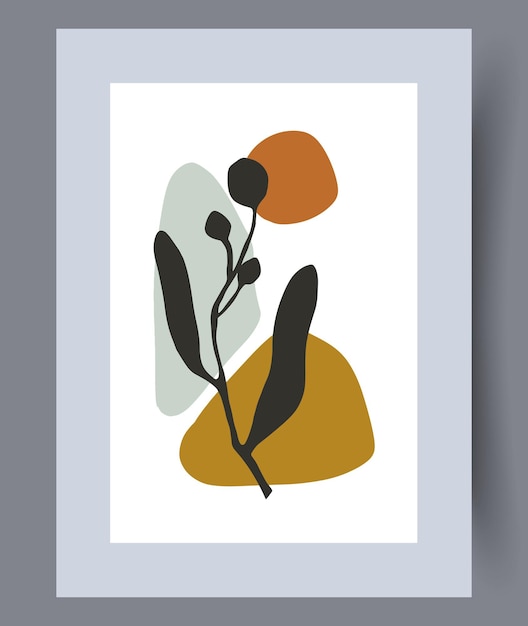 printable wall art vector poster. hand drawn minimalism design for scandinavian interior.