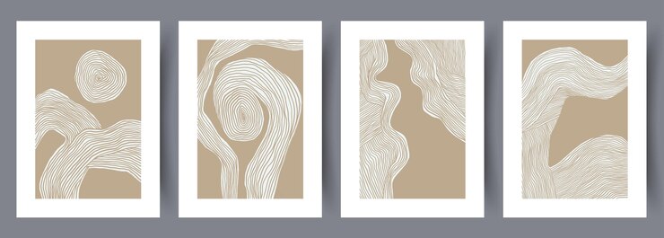 Vector printable wall art vector poster set.