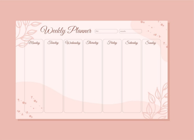 Printable Weekly planner templates to customize