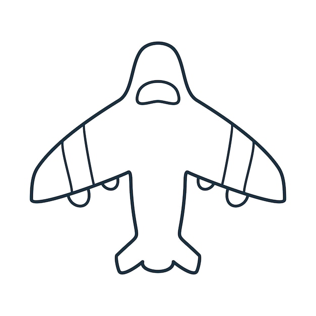Printairplane vista dall'alto icona doodle trasporto pubblico illustrazione vettoriale