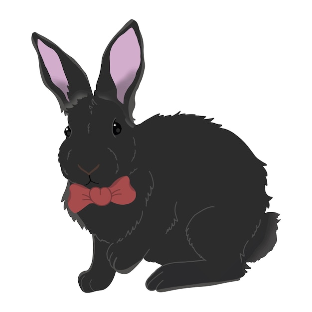 Vector printblack rabbit 2023