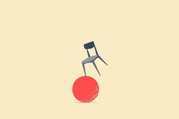 Printchair on the ball work life balance career opportunity vector symbol job opportunity career top minimal eps10 illustration