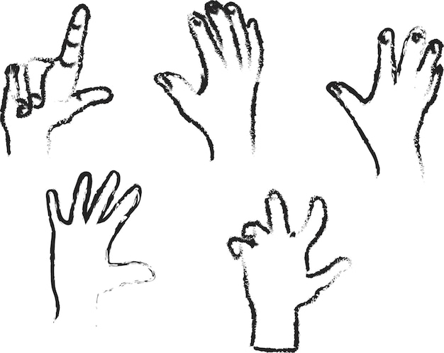 Vector printcollection of hand shapes