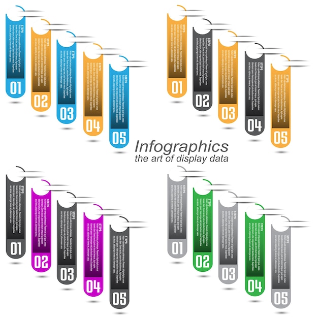 Modello di infografica printcollection per la visualizzazione moderna dei dati, la classifica e le statistiche