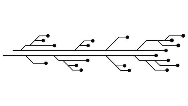 Printed circuit board PCB-sporen geïsoleerd op witte achtergrond Technisch clipart-ontwerpelement