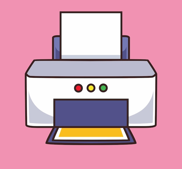 Vector printer cartoon illustration