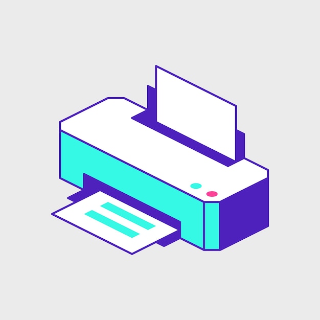 Vector printer isometric vector icon illustration