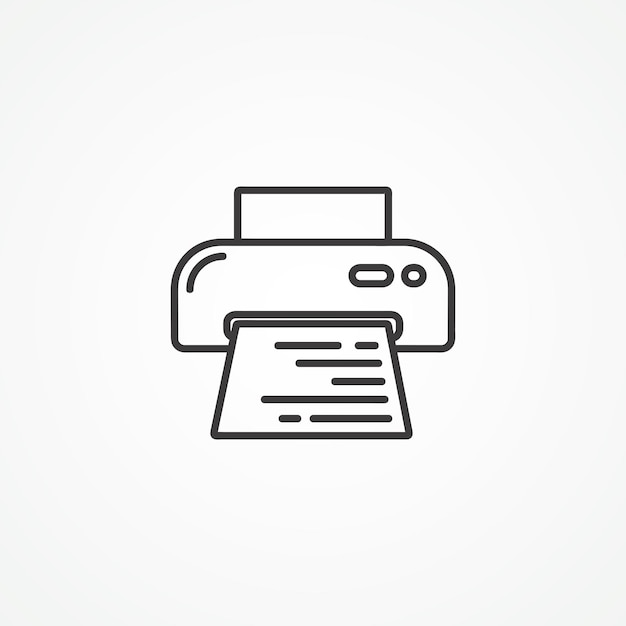 Vector printer line icon printer outline icon