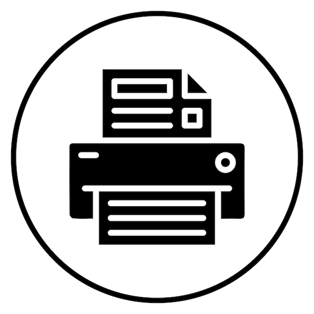コンピュータとハードウェアのアイコンセットのプリンターベクトルアイコンのイラスト