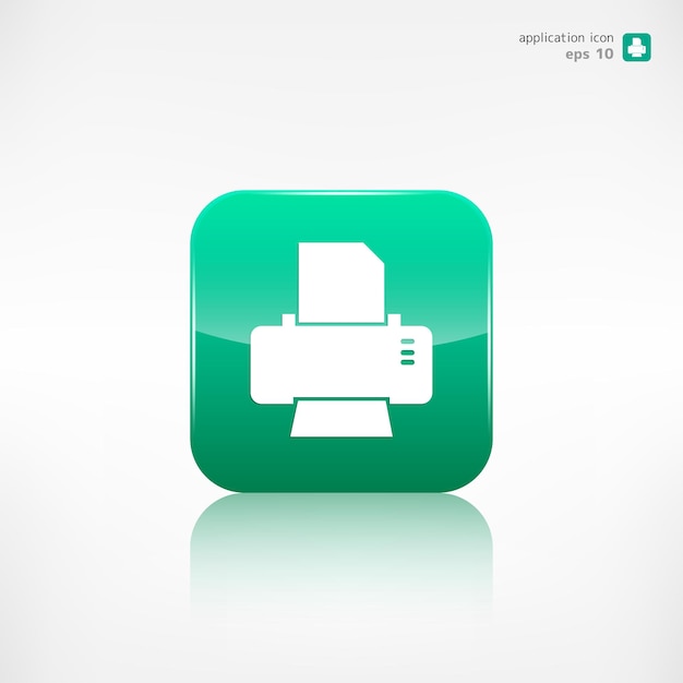 Vector printer web icon application button