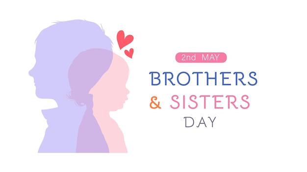 Vector printhappy day brothers and sisters may 2 brothers and sisters day celebration modern minimalist