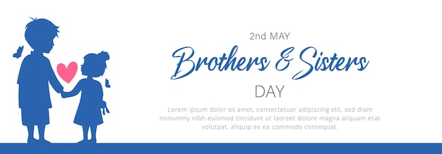 Vector printhappy day brothers and sisters may 2 brothers and sisters day celebration modern minimalist