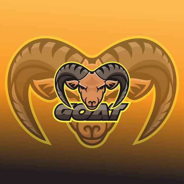 Дизайн логотипа талисмана козла с печатающей головкой современные игровые эмблемы икона злой сильный рог