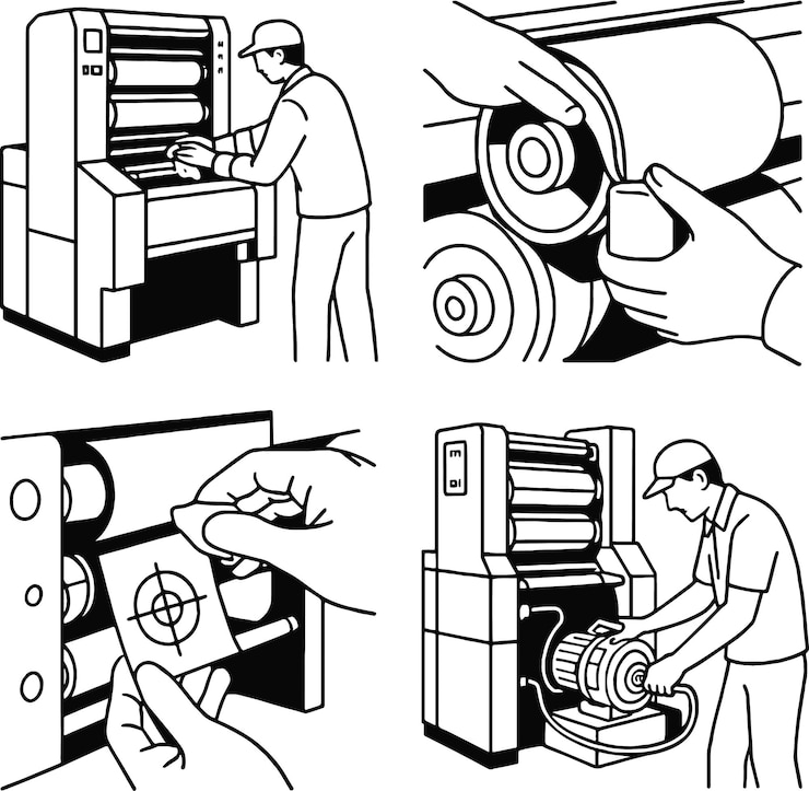 Vector printing machine maintenance