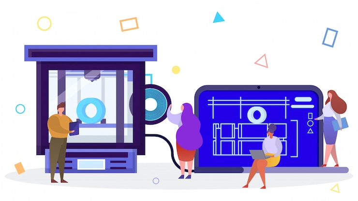 Vector  printing technology in  style  illustration.
