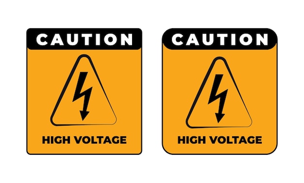 Vector printing version notice board - caution danger high voltage