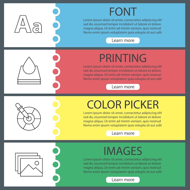 Premium Vector Printing web banner templates set Premium Vector Printing web banner templates set