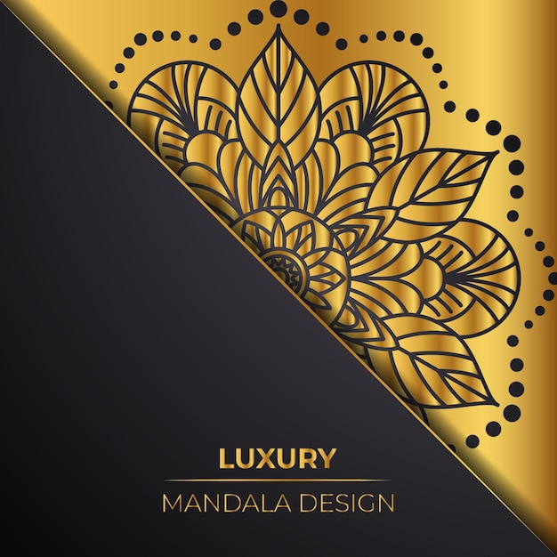 Printklaar Luxe siermandala-ontwerp met gouden Decorative