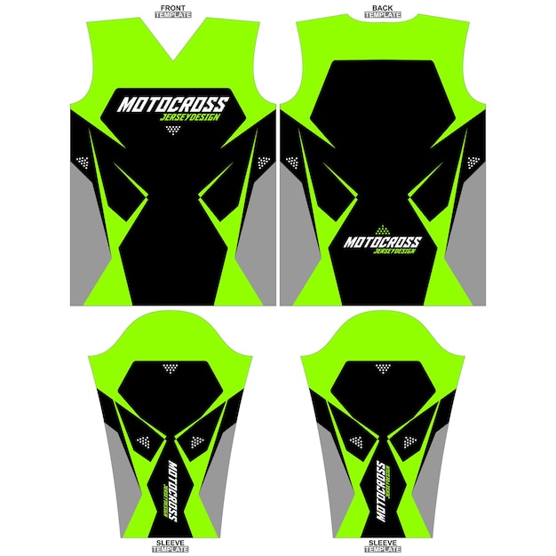 Printklaar sublimatie motorcross jersey ontwerp met lange mouwen