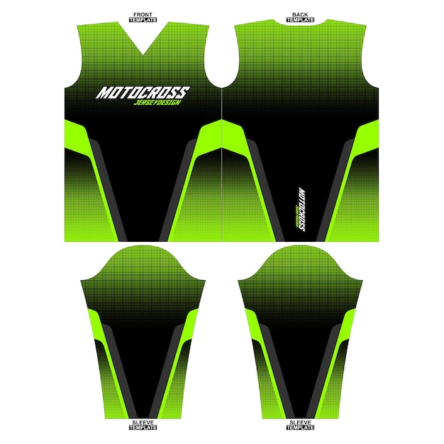 Printklaar sublimatie motorcross jersey ontwerp met lange mouwen