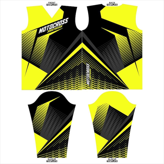 Printklaar sublimatie motorcross jersey ontwerp met lange mouwen