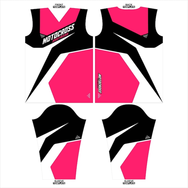 Printklaar sublimatie motorcross jersey ontwerp met lange mouwen