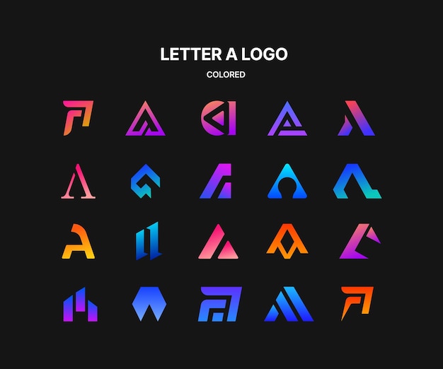 Vector printlogo letter a colored