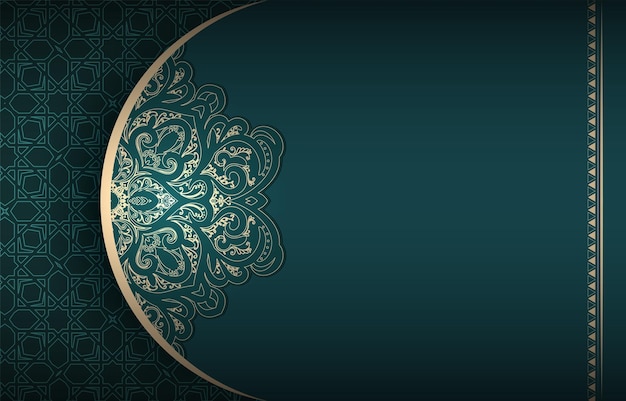 PrintLuxury Green Mandala Ornament Background