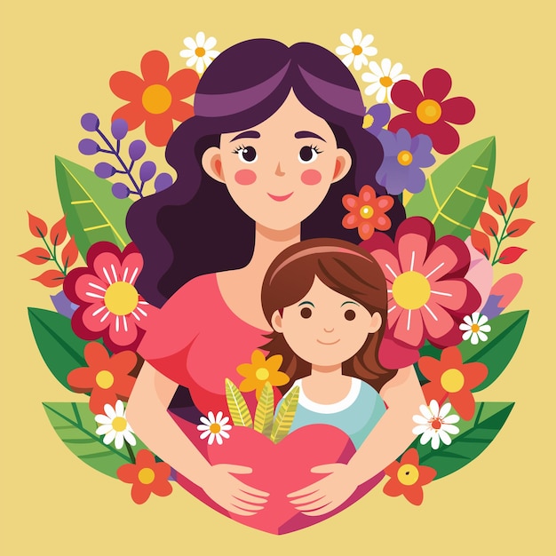 Vector printmothers day flowers