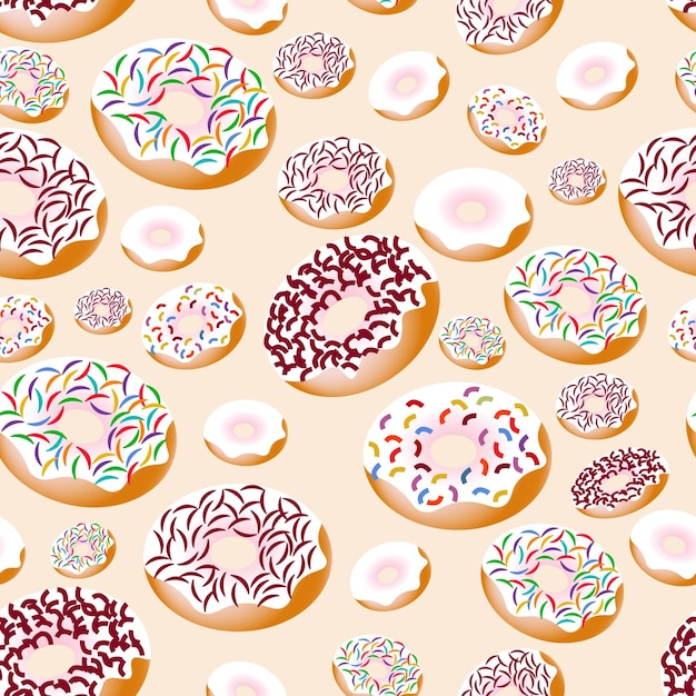 Vector printpattern of vector sweet donuts