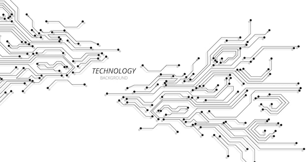 Printplaat zwarte technologie op witte achtergrond