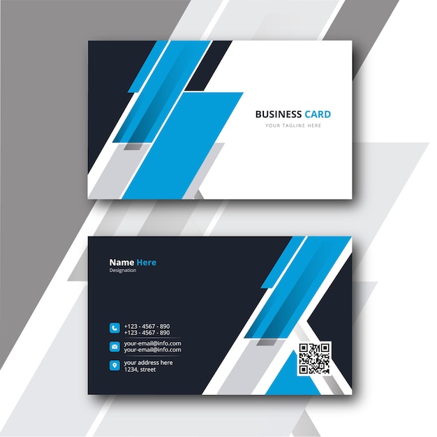 Printready CMYK business card blue