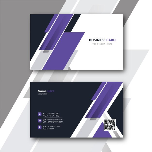 Printready CMYK business card Purple