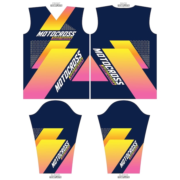 Vettore design in jersey a maniche lunghe da motocross a sublimazione printready