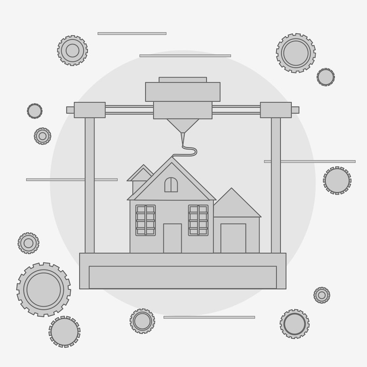 Vector prints a house concept 3d modeling