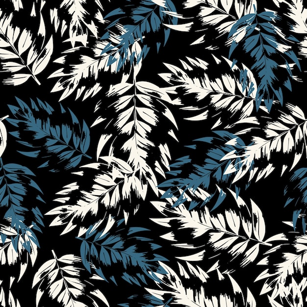 Prints of tropical palm leaves Seamless exotic pattern