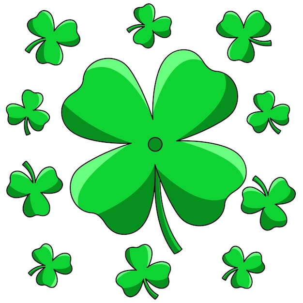 Printst patricks day shamrock cartoon clipart vettoriale