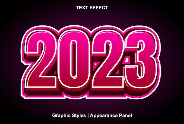 Vector printtext effect 2023 with graphic style and editable