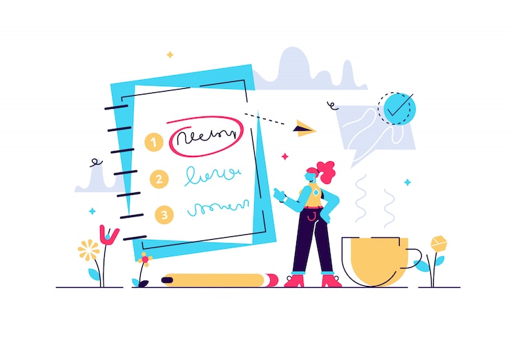 Vector priorities illustration. flat tiny agenda importance to do list persons concept. work planning and management to boost your efficiency. checklist with goal prioritize and urgency choice process