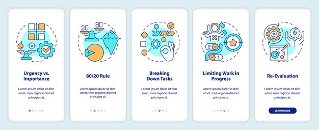 Vector prioritization principles onboarding mobile app screen