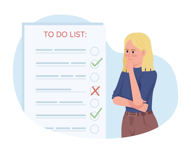 Prioritizing tasks in list flat concept vector illustration