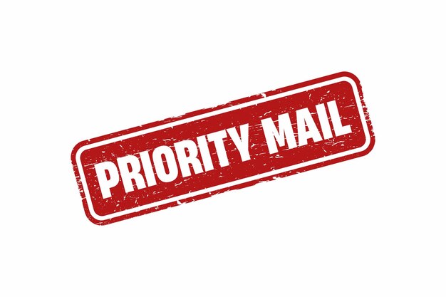 Priority Mail square grunge stamp