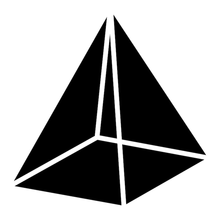 Vector prism glyph solid black illustration