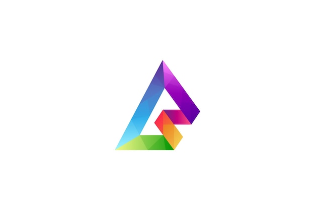 Prism letter monogram AS logo concept with multiple gradient colors