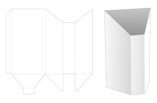 Vector prism shaped stationery box die cut template