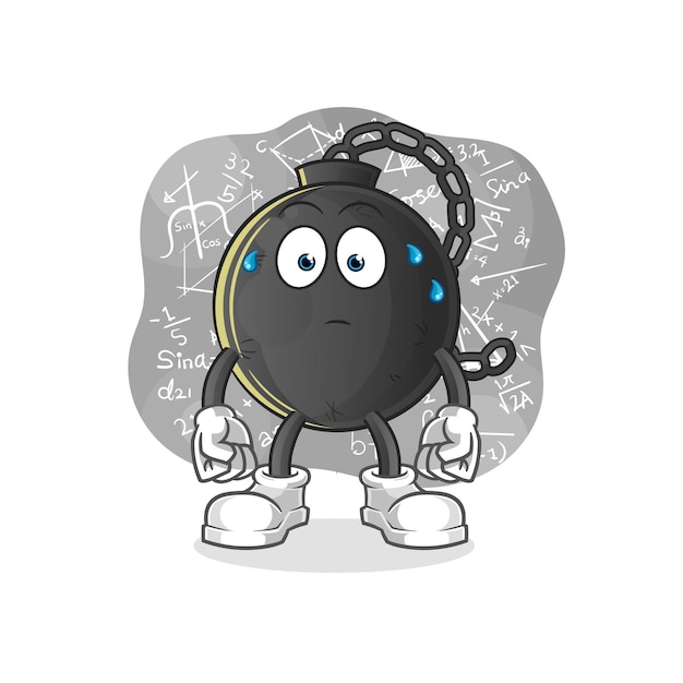 Premium Vector | Prison ball thinking hard vector. cartoon character Premium Vector | Prison ball thinking hard vector. cartoon character