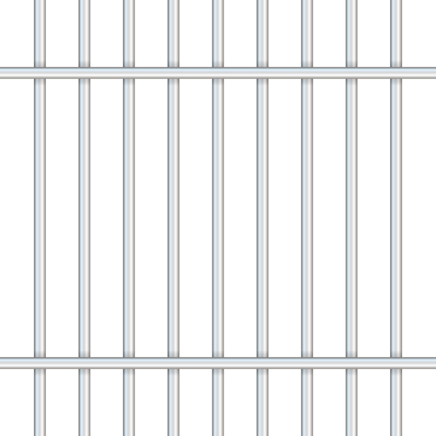 透明で分離された刑務所バー。