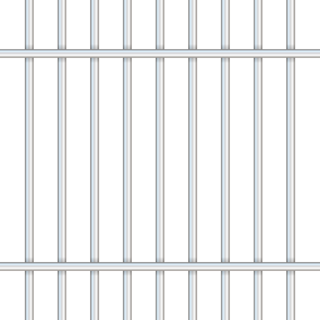 Vector prison bars isolated on transparent.
