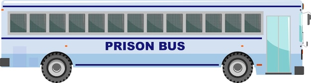 Vector prison bus icon in flat style vector illustration